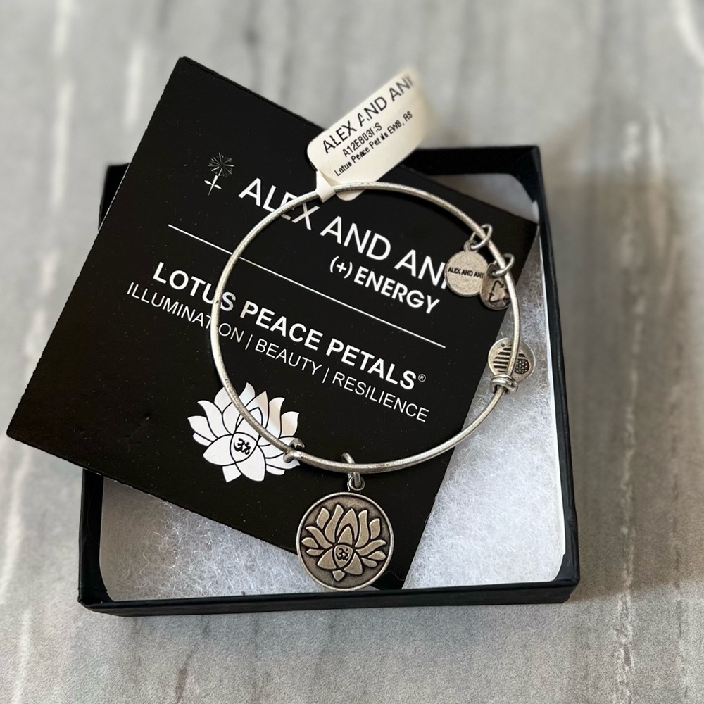 Alex and Ani Silver Lotus Peace Petals Bracelet